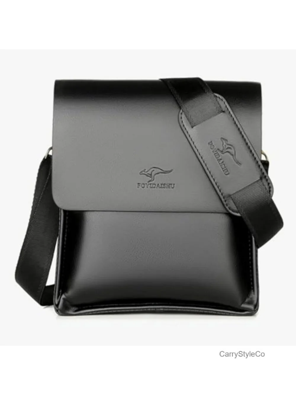 PU Leather Messenger Crossbody Bag Unisex Travel Work Business Shoulder Bag